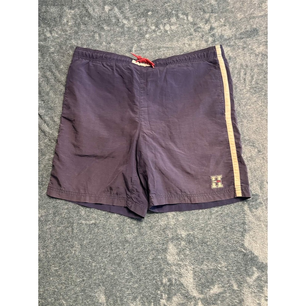 Tommy Hilfiger Mens Swim Trunks Size M Blue Nylon Mesh Lined Athletic Shorts